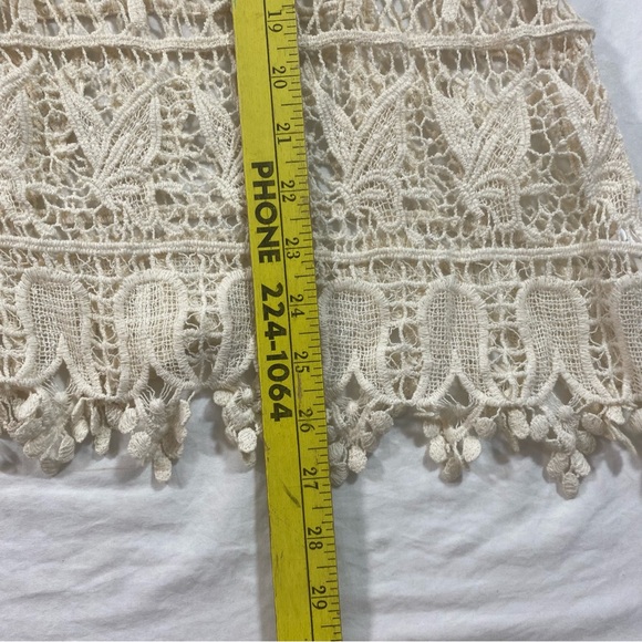 Soho Lady Boho Indian Crochet Vest Fringe Women’s one size cream beige - Picture 6 of 7